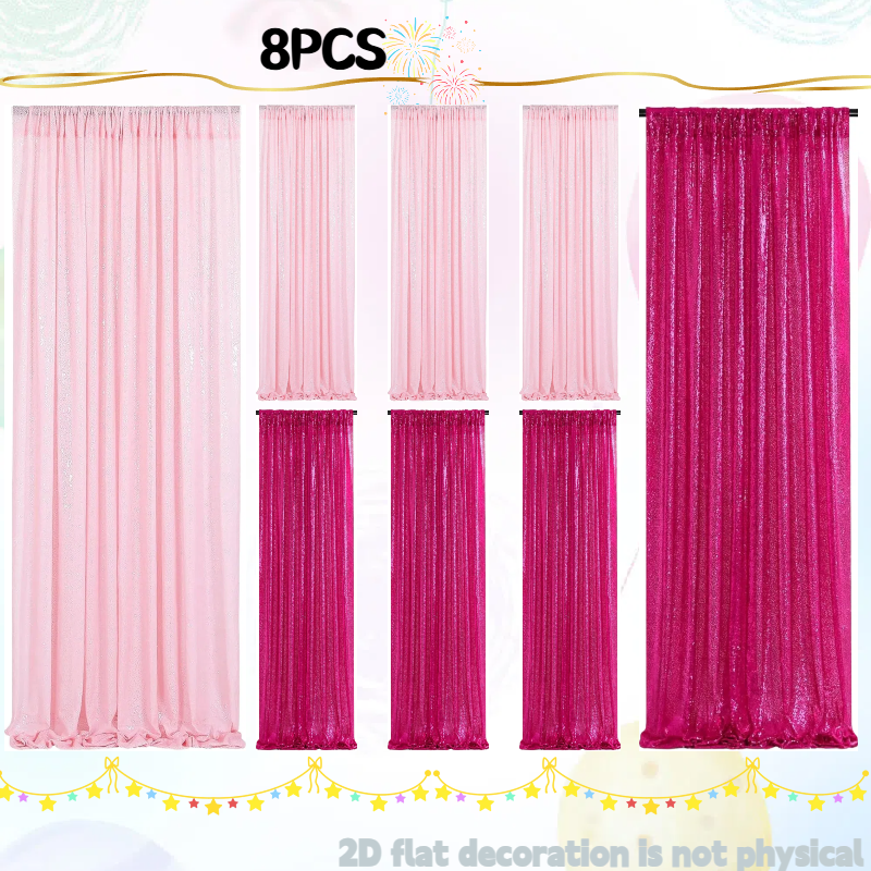 Pink&Silver Sequin Backdrop 2f – Sequin Fabric Panel Bewertung und Preis